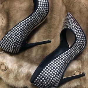 ALDO BLACK / never worn : STUDDED HEELS